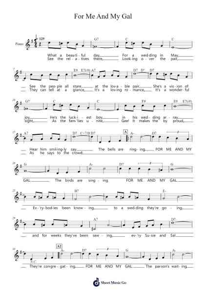 For Me And My Gal Sheet Music by George W. Meyer-Arr.Harjo