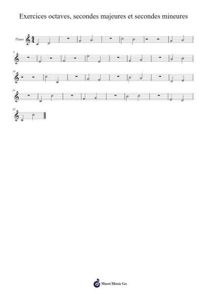 Exercices octaves, secondes majeures et secondes mineures Sheet Music by -Arr.Drylie
