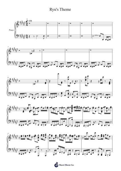 Ryu's Theme Sheet Music by -Arr.Kayrist