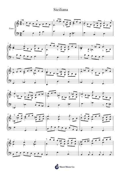 Siciliana Sheet Music by Forsroll-Arr.Womeo Sharpjoe