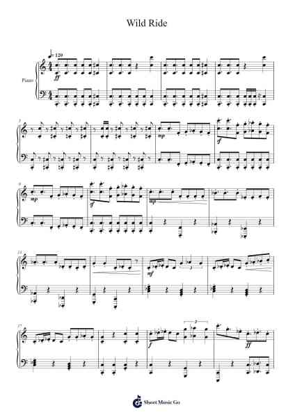 Wild Ride Sheet Music by Amy Wang-Arr.Leaglan Piersmar