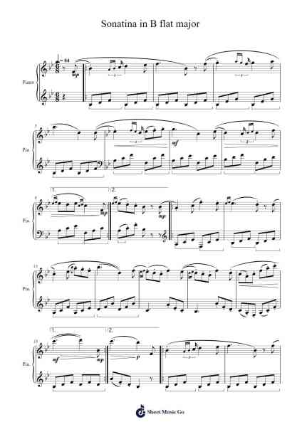 Sonatina in B flat Major Sheet Music by Esther Marotta-Arr.Evertrine Curcent