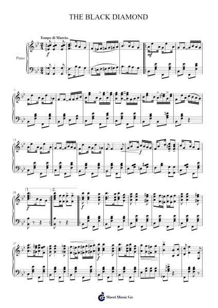 THE BLACK DIAMOND Sheet Music by Grace M. Bolen-Arr.Warmew