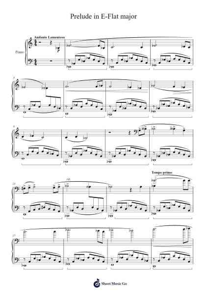 Prelude in E-flat Major Sheet Music by Queerae Mary-Arr.Lizly Hojo