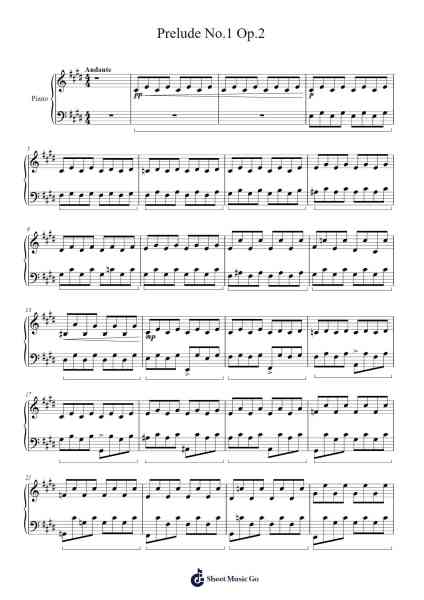Prelude No.1 Op.2 樂譜由 undefined - 編曲 Kylejy Burrene