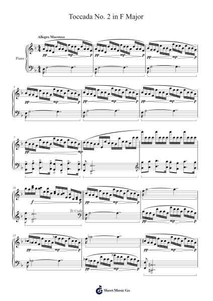 Toccada No. 2 in F Major Sheet Music by H. Holland-Arr.Famund Coothy
