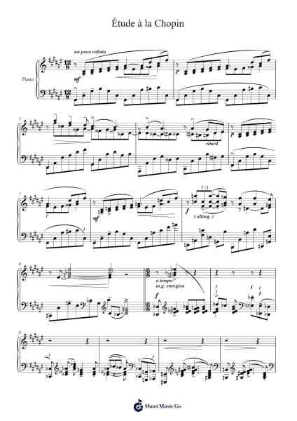 Étude à la Chopin Sheet Music by Alice Tegnér-Arr.Ruthives Sibylxy