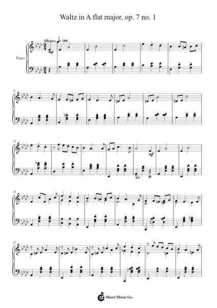 Waltz in A-flat Major, Op. 7, No. 1 Sheet Music by Ian Lee-Arr.Leifres