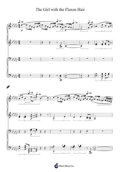 Prelude Book 1 No. 8 "La fille aux cheveux de lin" Sheet Music by -Arr.Abralph Strares