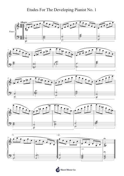 Etudes For The Developing Pianist No. 1 Sheet Music by Blykeith-Arr.Jefgiles Greren