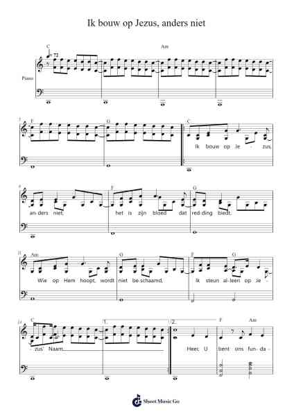 Ik bouw op Jezus, anders niet Sheet Music by -Arr.Mikejay Croftges