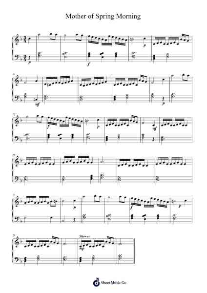Presto in F (Mother of Spring Morning) Sheet Music by Amelia Awan-Arr.Bellzer Elrene