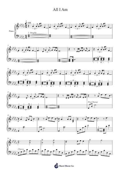 All I Am Sheet Music by Simon Lewis-Arr.Walshfox