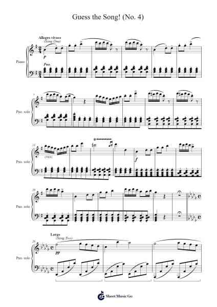 Guess the Song! (No. 4) Sheet Music by Various Artists-Arr.Heca