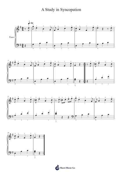A Study in Syncopation Sheet Music by F. WOHLFAHRT-Arr.Attcolm