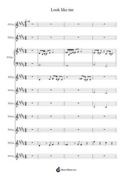 Look like me Sheet Music by Im Chang Jung (임창정)-Arr.Boyletio Wanleigh