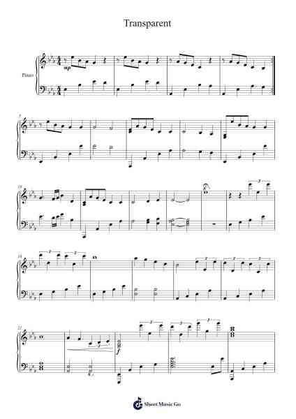 Transparent Sheet Music by Lebeо-Arr.Fesey Elroyrian