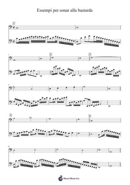 Essempi per sonar alla bastarda Sheet Music by Francesco Rognoni Taeggio-Arr.Hugill