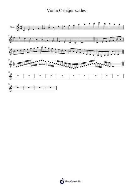 Violin C major scales Musica per pianoforte di Jolson - Arr.Bartrhys Shelcie