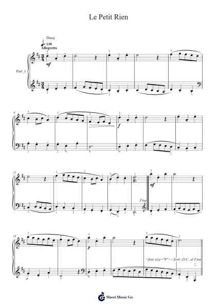 Le Petit Rien, Pièces de Clavecin, Troisième Livre, Ordre Quatorzième - François Couperin Sheet Music by François Couperin-Arr.Sainsthea Flind