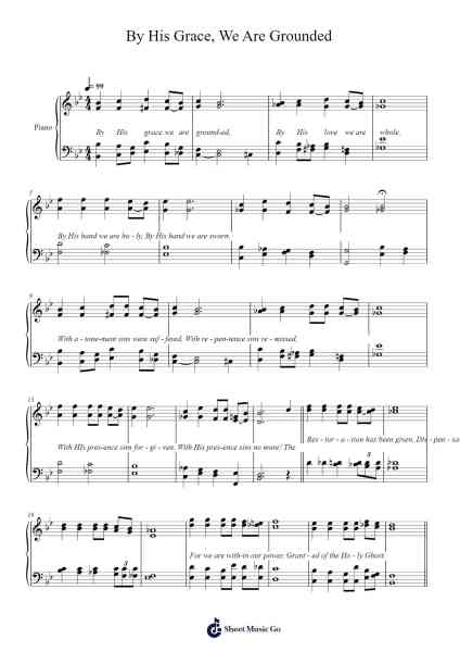 By His Grace, We Are Grounded Ноты для фортепиано от Thomray-Arr.Lynchric