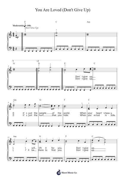 You Are Loved (Don't Give Up) Sheet Music by Josh Groban-Arr.Bushver