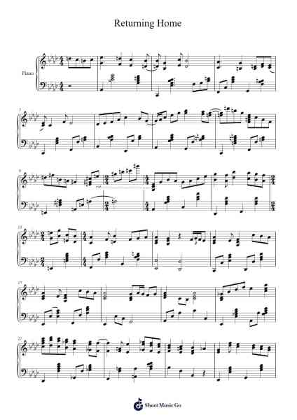 Returning Home Sheet Music by Gibjune-Arr.Zarol Hayleste