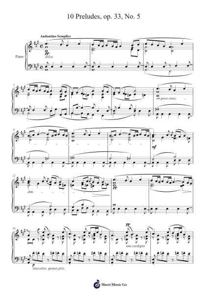 10 Preludes, Op. 33, No. 5 Sheet Music by Sergei Bortkiewicz-Arr.Surdred
