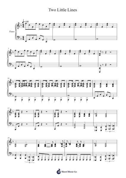Two Little Lines Sheet Music by -Arr.Hornwald