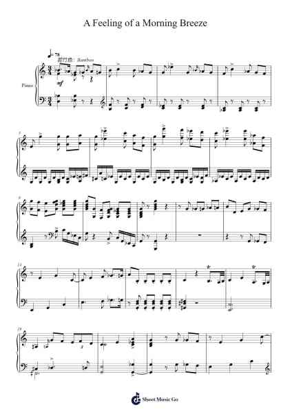 A Feeling of a Morning Breeze Sheet Music by Toursbur-Arr.Diapenn
