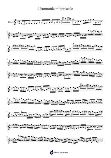 d harmonic minor scale 樂譜由 undefined - 編曲 Kensibyl