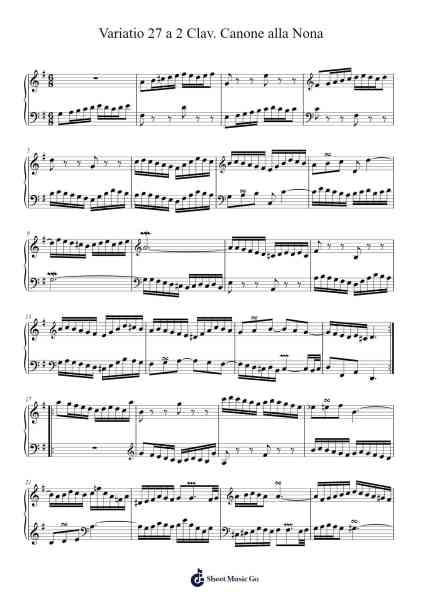 Variatio 27 a 2 Clav. Canone alla Nona Sheet Music by -Arr.Lawwald