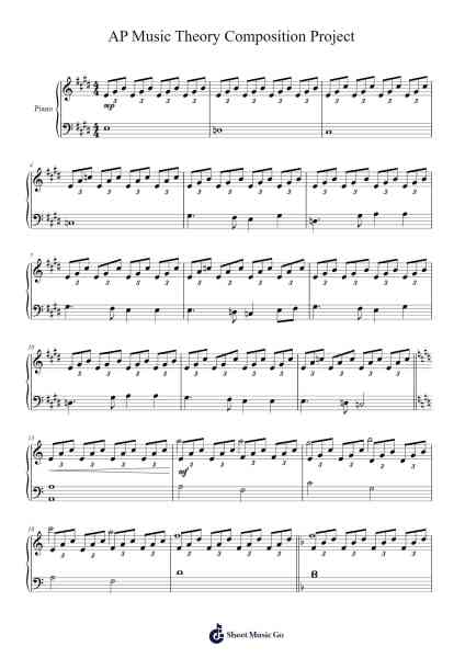 AP Music Theory Composition Project 악보 Annabella Cervero - 편곡 Kirkckle Clarkckle