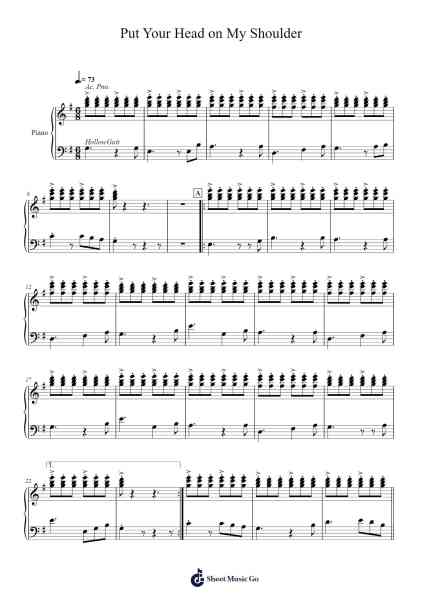 Put Your Head on My Shoulder Sheet Music by Paul Anka-Arr.Stilwald Mollswift