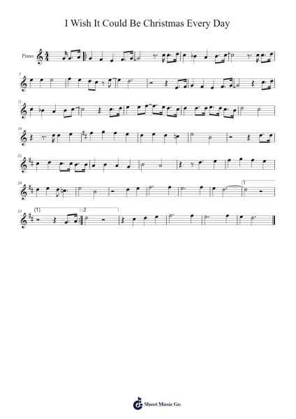 I Wish It Could Be Christmas Every Day Ноты для фортепиано от undefined-Arr.Holmesmax
