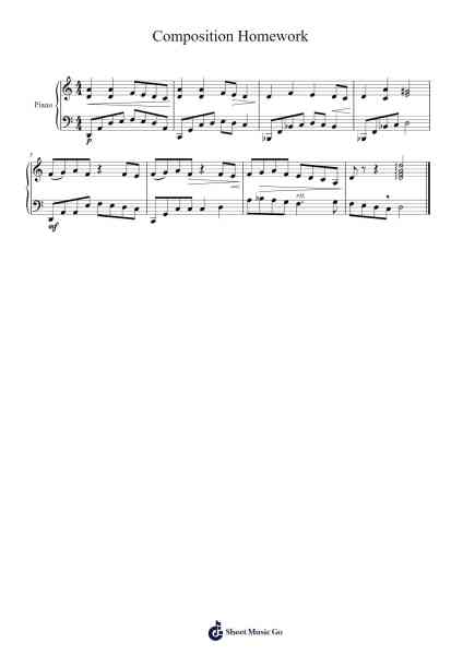 Composition Homework Partition de musique par Megan Lui-Arr.Dekes