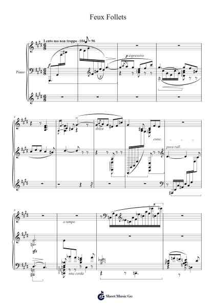 Études d'Exécution Transcendante, S. 139 No. 5 "Feux Follets" Sheet Music by Sergei M. Lyapunov-Arr.Mattvelt