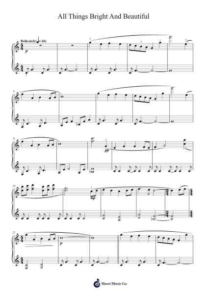 All Things Bright and Beautiful Sheet Music by Cecil Frances Alexander-Arr.Stanthy