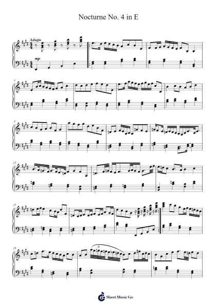 Nocturne No. 4 in E Sheet Music by Hayden Roberts-Arr.Canme