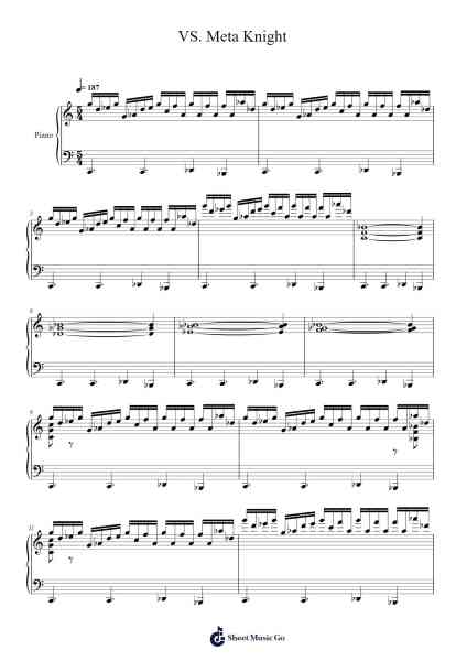 VS. Meta Knight Sheet Music by Jun Ishikawa-Arr.Postal