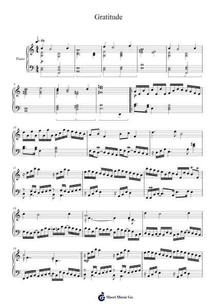 Gratitude Sheet Music by Maltzster Colcott-Arr.Hyva Viory