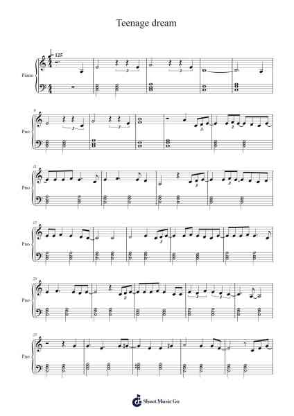 Teenage dream Sheet Music by Olivia Rodrigo-Arr.Bridrian