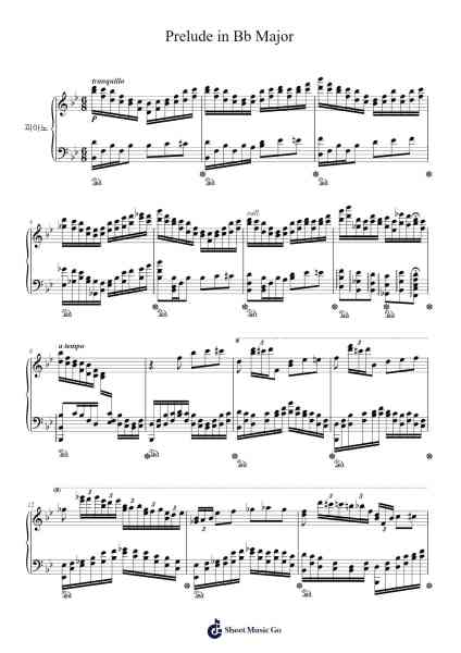 Prelude in Bb Major Sheet Music by Priestnic Jimxine-Arr.Wilhelker Croftsdrew