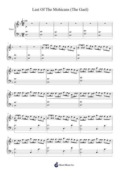 Last Of The Mohicans (The Gael) Sheet Music by -Arr.Werfith