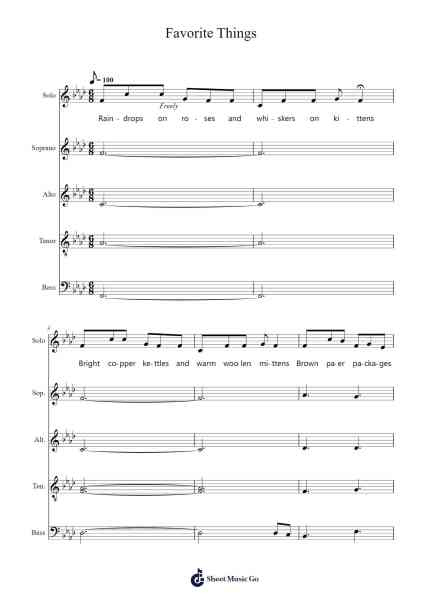 Favorite Things Sheet Music by Cody Nelson-Arr.Jesine
