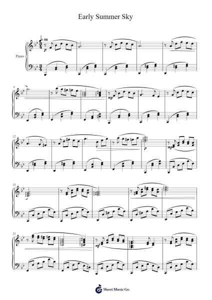 Early Summer Sky Sheet Music by Masao Aichi-Arr.Rhysboyce