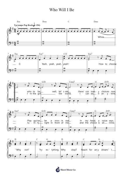 Who Will I Be Sheet Music by Demi Lovato-Arr.Megreau Readeries