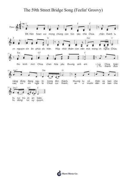 The 59th Street Bridge Song (Feelin' Groovy) Sheet Music by Fx. Hùng Minh-Arr.Pomiles