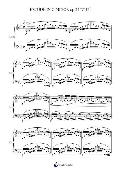 Étude in C Minor, Op. 25, No. 12 Sheet Music by Fryderyk Chopin-Arr.Lambken Bespag