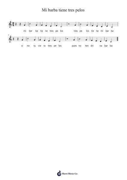 Mi barba tiene tres pelos Sheet Music by Analía Alvarez Tarazona-Arr.Keatsshua Beareade
